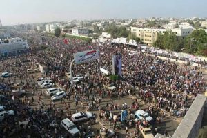 الآلاف من الجنوبيون يحتشدون الى ساحة العروض لتأييد المجلس الانتقالي في (مليونية 21 مايو)