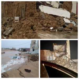 أكثر من ألف أسرة نازحة بدون إيواء في المهرة جراء إعصار “تيج”