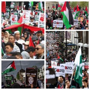 مئات الآلاف يخرجون في مدن العالم في اليوم العالمي من أجل غزة